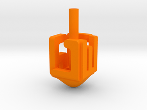 Dreidel "NESS GADOL HAYA SHAM" in Orange Processed Versatile Plastic