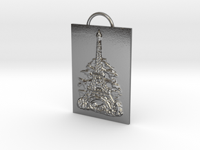 Eiffel Tower - Paris, France - Solidarity Pendant in Polished Silver