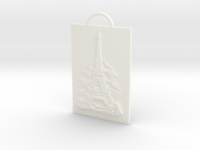 Eiffel Tower - Paris, France - Solidarity Pendant in White Processed Versatile Plastic
