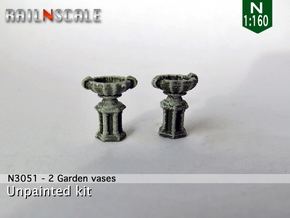 Garden vase (2x) (N 1:160) in Tan Fine Detail Plastic