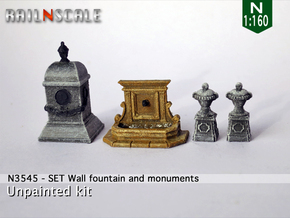 SET Wall fountain with monuments (N 1:160) in Tan Fine Detail Plastic