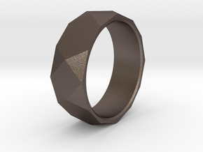 CODE WP6S - RING SIZE 7 in Polished Bronzed Silver Steel