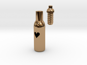 Message In A Bottle -Open Heart Version in Polished Brass