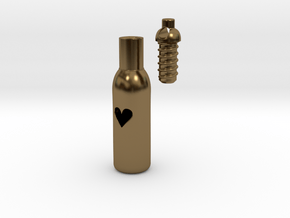 Message In A Bottle -Open Heart Version in Polished Bronze