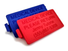 OmniPod PDM Personalized Battery Cover  in Blue Processed Versatile Plastic