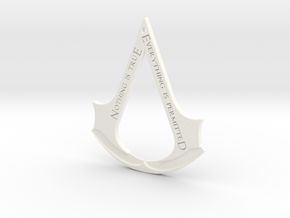 Assassin's creed logo-bottle opener (with hole) in White Processed Versatile Plastic