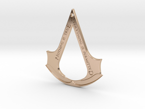 Assassin's creed logo-bottle opener (with hole) in 14k Rose Gold Plated Brass