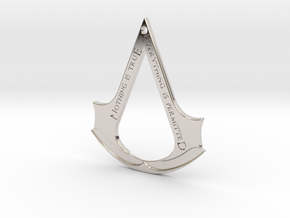 Assassin's creed logo-bottle opener (with hole) in Rhodium Plated Brass