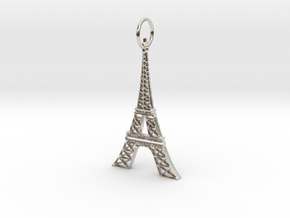 Eiffel Tower Earring Ornament in Rhodium Plated Brass