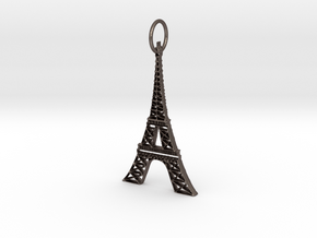 Eiffel Tower Earring Ornament in Polished Bronzed Silver Steel