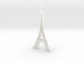 Eiffel Tower Earring Ornament in White Processed Versatile Plastic