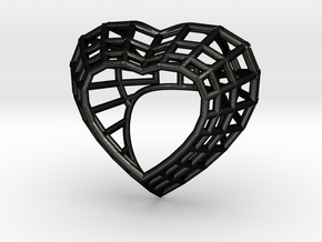 The Heart Diamond Ring / size 6 (16.5 mm diameter) in Matte Black Steel