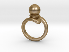 Fine Ring 25 - Italian Size 25 in Polished Gold Steel
