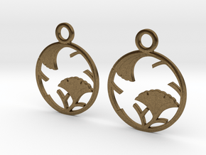 Japanese Crest Earrings in Natural Bronze