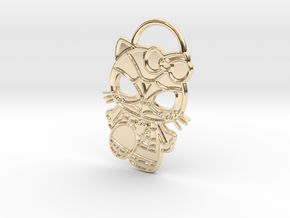 Hello Spider-Kitty Keychain in 14k Gold Plated Brass