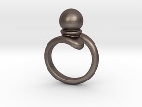 Fine Ring 27 - Italian Size 27 in Polished Bronzed Silver Steel