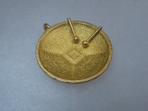 Tenor Bass "Surface" steelpan pendant, M in Polished Gold Steel