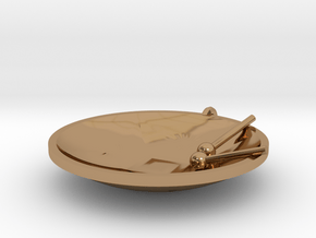 Tenor Bass "Surface" steelpan pendant, M in Polished Brass