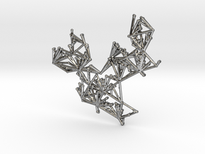 Glitch Necklace / Pendant v.1 in Fine Detail Polished Silver