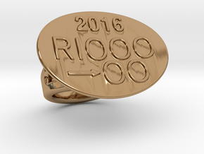 Rio 2016 Ring 15 - Italian Size 15 in Polished Brass