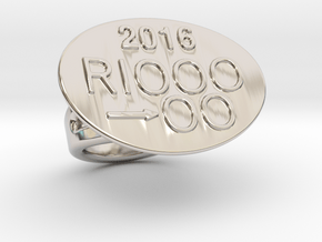 Rio 2016 Ring 15 - Italian Size 15 in Rhodium Plated Brass