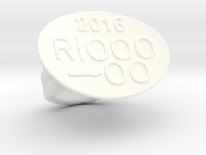 Rio 2016 Ring 15 - Italian Size 15 in White Processed Versatile Plastic