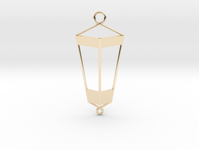 Lantern Pendant in 14k Gold Plated Brass