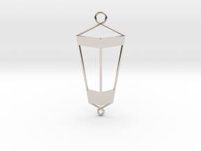 Lantern Pendant in Rhodium Plated Brass