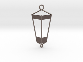 Lantern Pendant in Polished Bronzed Silver Steel
