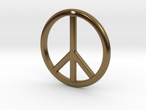 Peace Symbol in Polished Bronze