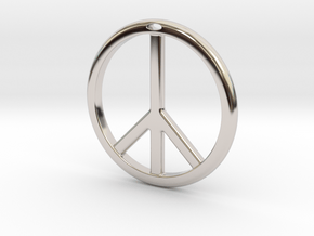 Peace Symbol in Rhodium Plated Brass