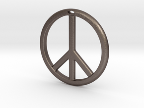 Peace Symbol in Polished Bronzed Silver Steel