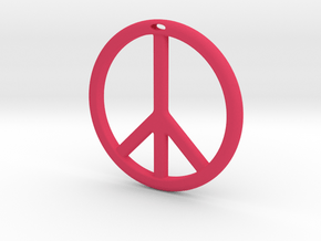 Peace Symbol in Pink Processed Versatile Plastic