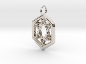 Jewish Star in Rhodium Plated Brass