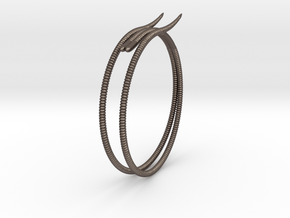  b. "Life of a worm" Part 2 - "Soil mates" bracele in Polished Bronzed Silver Steel: Large