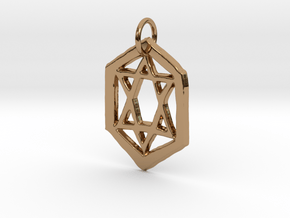 Jewish Star Keychain in Polished Brass