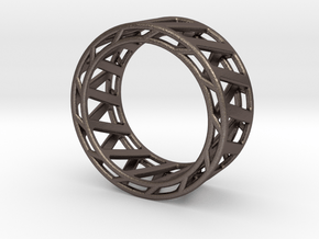 Dynamic Ring  in Polished Bronzed Silver Steel: 7.5 / 55.5