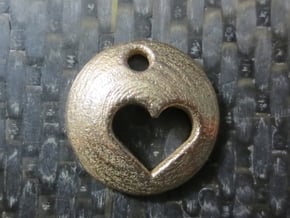Pluto's Heart Pendant in Polished Bronzed Silver Steel