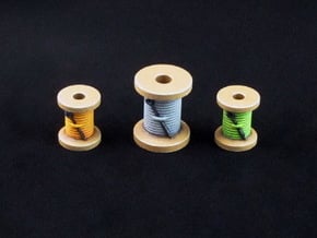 Spool tokens (3 pcs) in White Processed Versatile Plastic