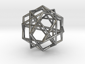 Star Dodecahedron in Fine Detail Polished Silver