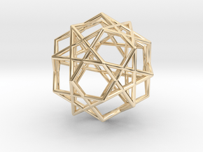 Star Dodecahedron in 14k Gold Plated Brass