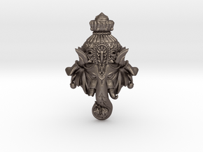 Ganesha -"Wishing Elephant" The god of wealth in Polished Bronzed Silver Steel