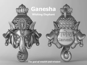Ganesha -"Wishing Elephant" The god of wealth in Natural Silver