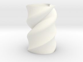 Twisted Heart Vase  in White Processed Versatile Plastic