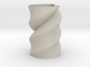 Twisted Heart Vase  in Natural Sandstone