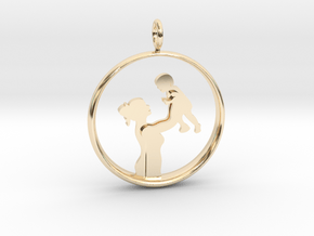 Mother & Son Pendant 1 -Motherhood Collection in 14k Gold Plated Brass