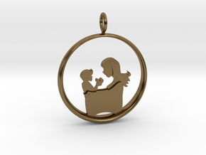Mother & Son Pendant 3 -Motherhood Collection in Polished Bronze