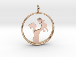 Mother & Daughter Pendant 1 -Motherhood Collection in 14k Rose Gold Plated Brass