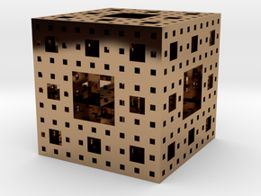 Menger Sponge in Polished Brass