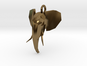 Elephant Head in Polished Bronze